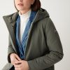 Down jacket with hood in 3-layer fabric