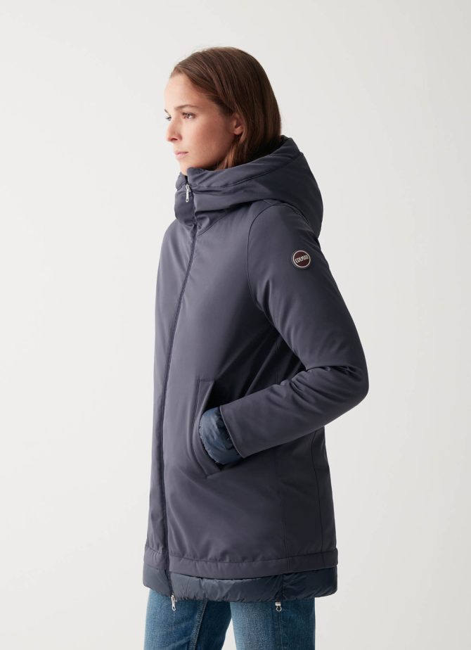 Satin down jacket with fixed hood - Image 3