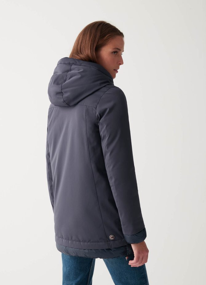 Satin down jacket with fixed hood - Image 2