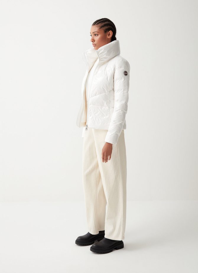 Down jacket with high collar in shiny fabric - Image 3