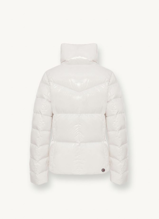 Down jacket with high collar in shiny fabric - Image 5
