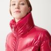 Down jacket with high collar in shiny fabric - Image 3
