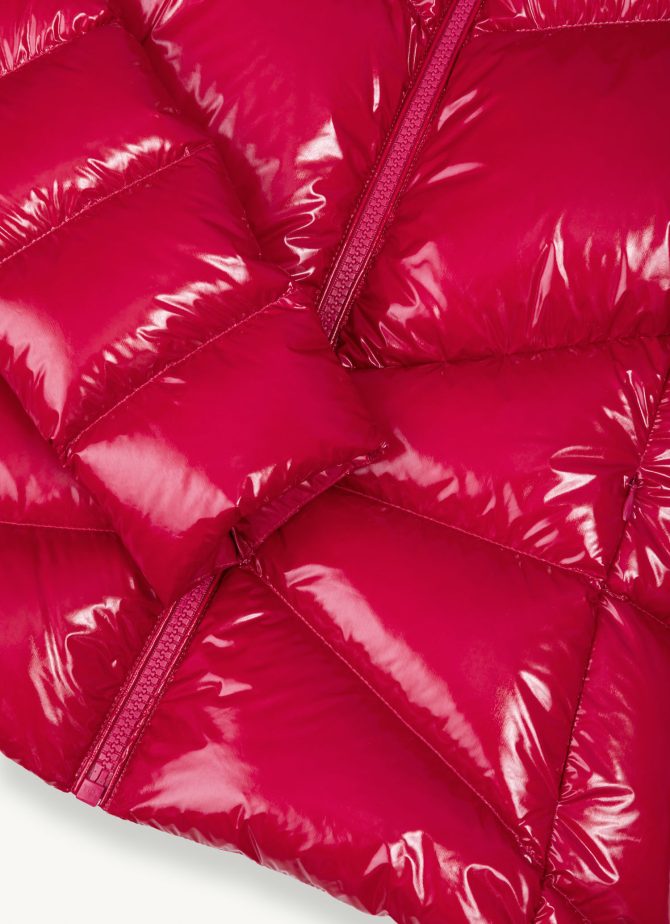 Down jacket with high collar in shiny fabric - Image 6