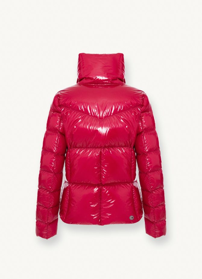Down jacket with high collar in shiny fabric - Image 5