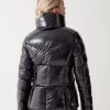 Down jacket with high collar in shiny fabric - Image 3