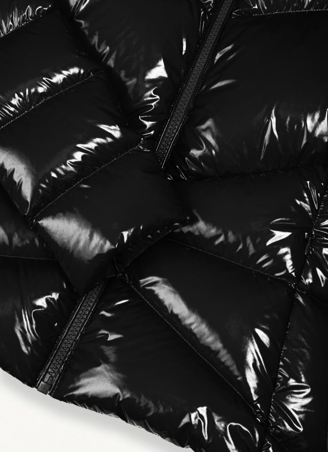 Down jacket with high collar in shiny fabric - Image 6