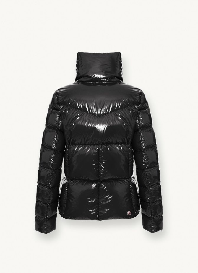Down jacket with high collar in shiny fabric - Image 5