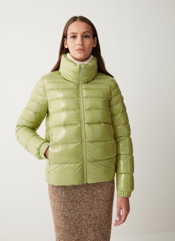 Down jacket with high collar and elasticated cuffs - Image 2