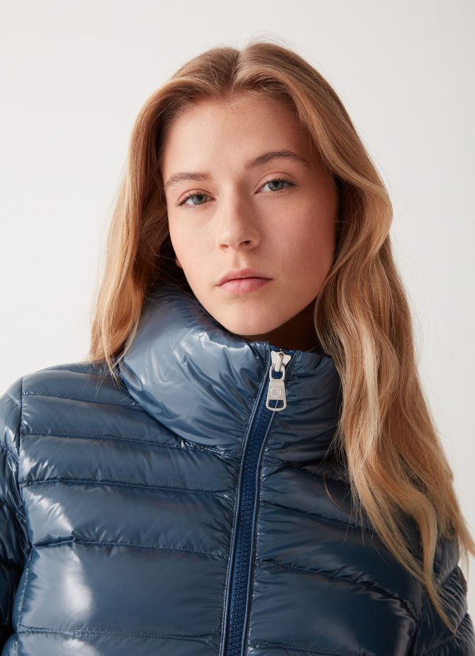 Down jacket with high collar and elasticated cuffs - Image 3