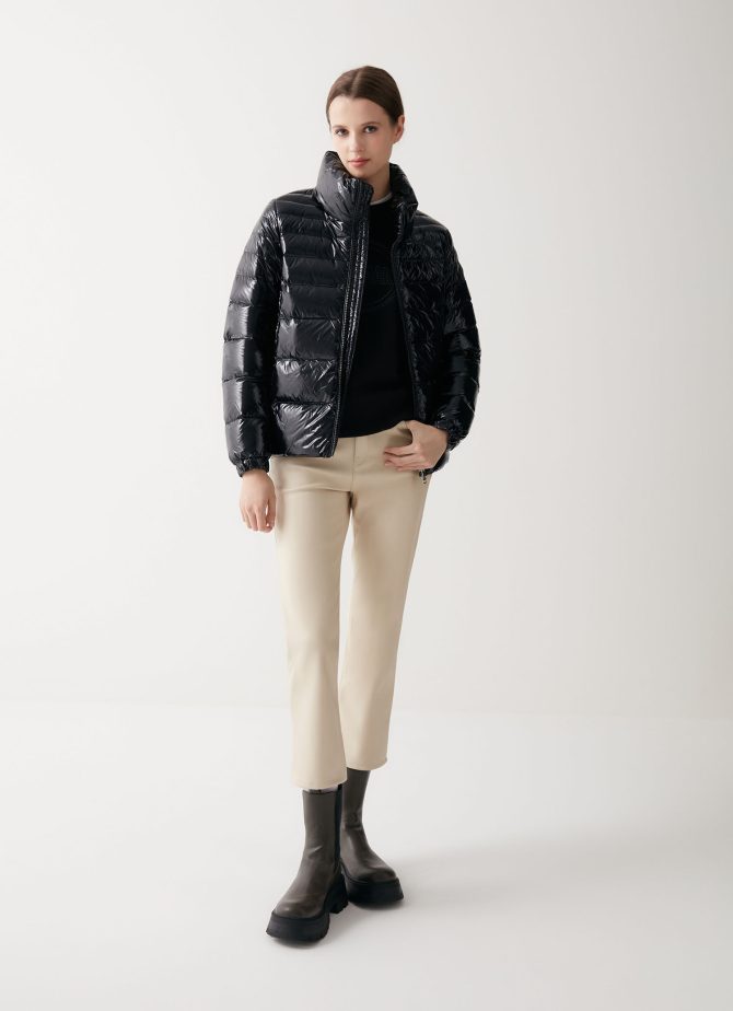 Down jacket with high collar and elasticated cuffs - Image 3