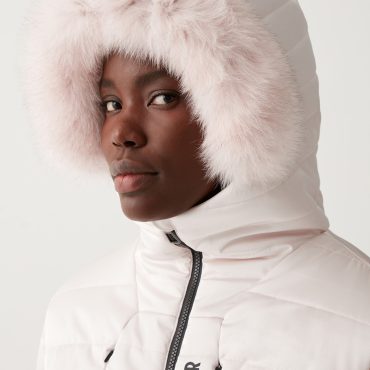 Stretch ski suit with hood