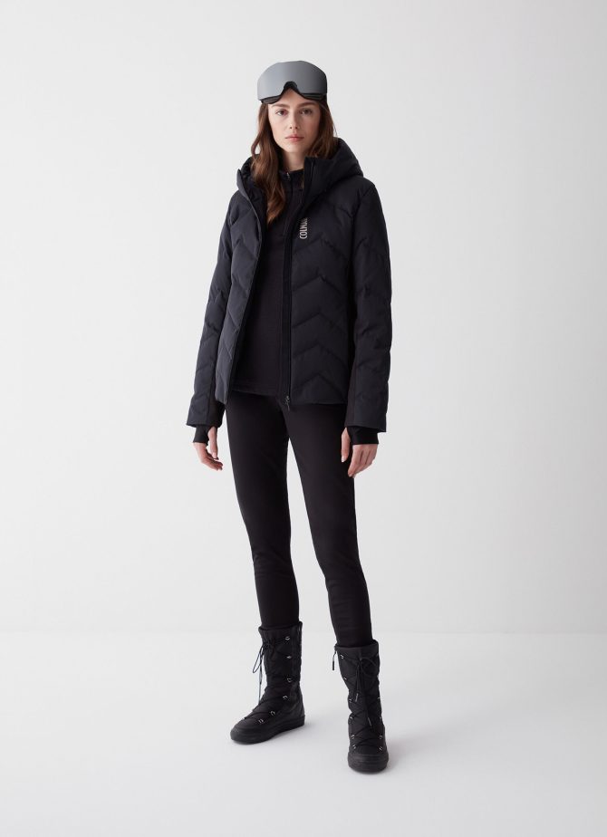Stretch ski jacket with wide hood-collar