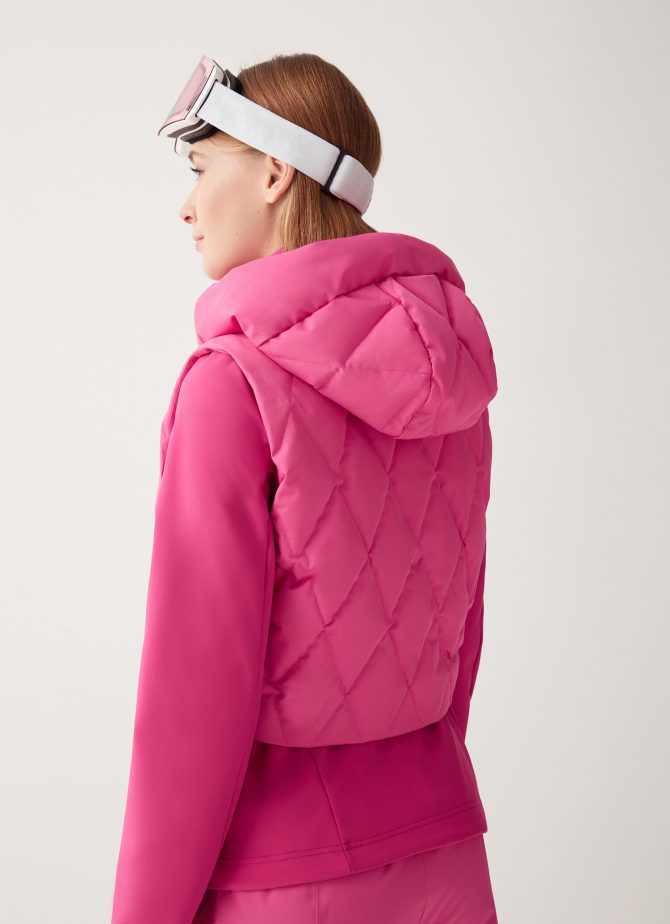 Stretch ski gilet with wide hood-collar - Image 3