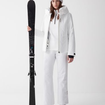 Stretch ski jacket with hood-collar