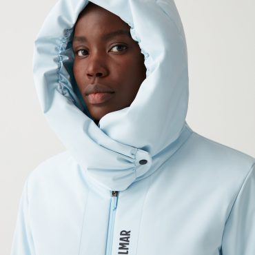 Stretch ski jacket with hood-collar