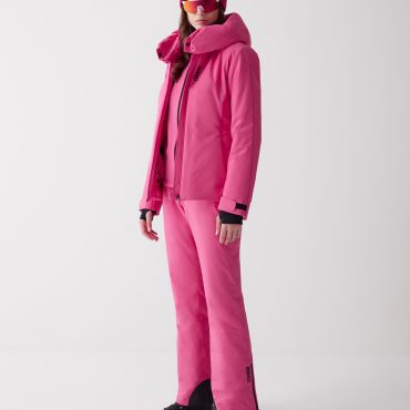 Stretch ski jacket with hood-collar