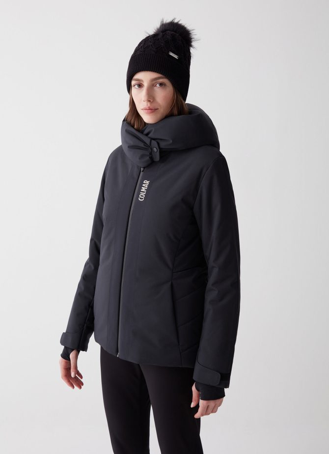 Stretch ski jacket with hood-collar