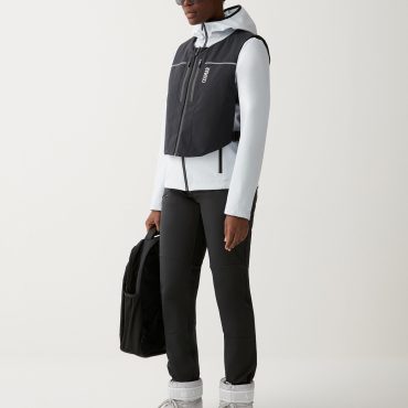 Stretch fabric gilet with chest pocket