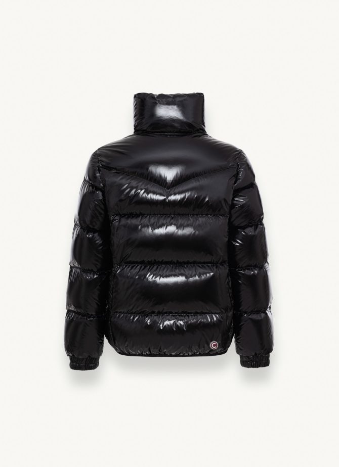 Hooded down jacket in super shiny fabric - Image 5