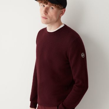 Round-neck wool and cashmere pullover