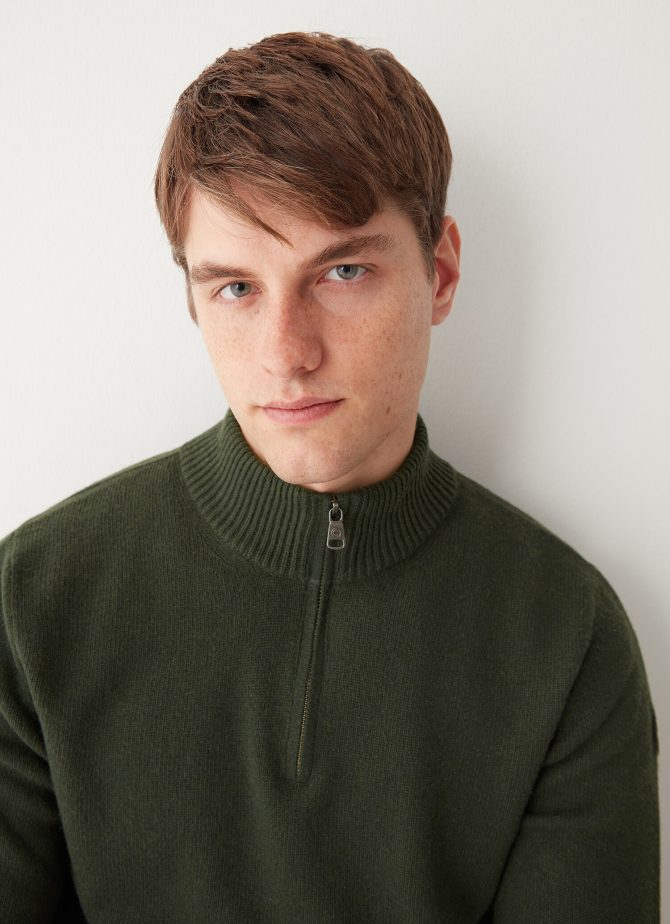 Wool and cashmere half-zip polo-neck - Image 3