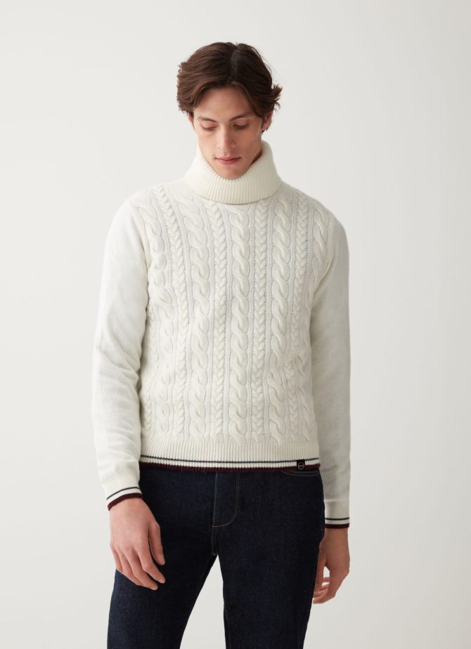 Polo-neck cable-knit pullover - Image 3