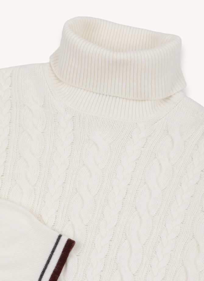 Polo-neck cable-knit pullover - Image 6