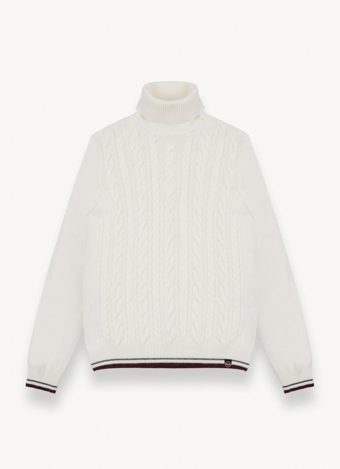 Polo-neck cable-knit pullover - Image 4