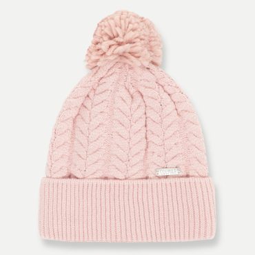 Viscose blend hat with pompom