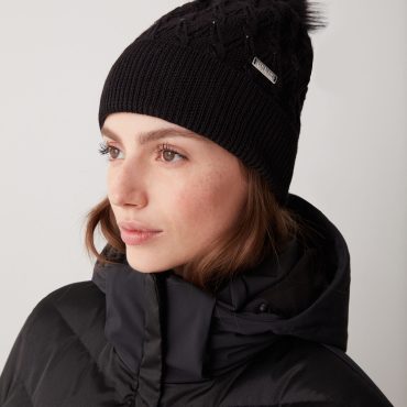 Wool-blend hat with rhinestones