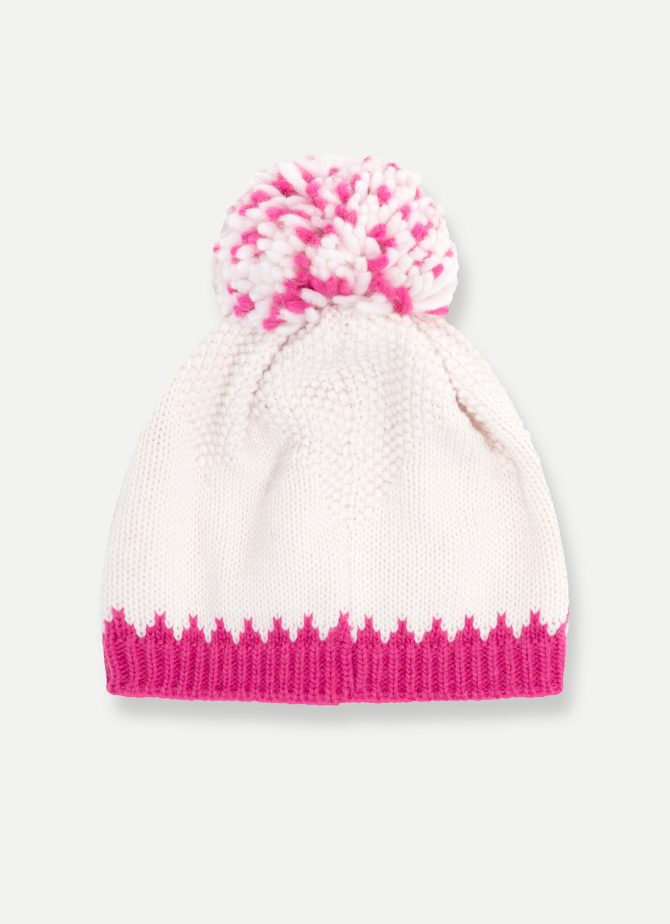 Hat with contrasting trim and pom-pom - Image 3