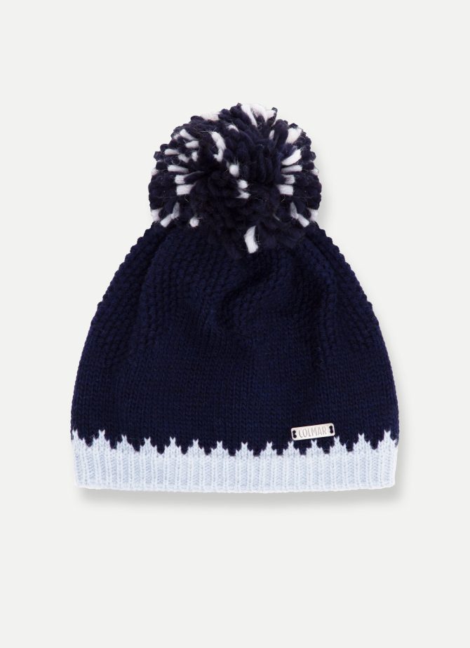 Hat with contrasting trim and pom-pom - Image 2