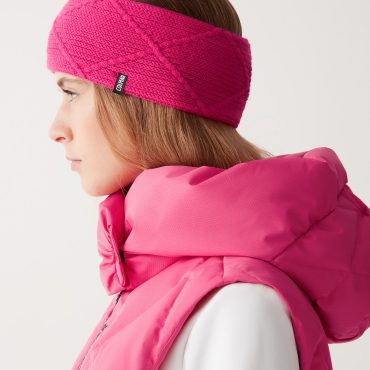 Wide headband with diamond knit