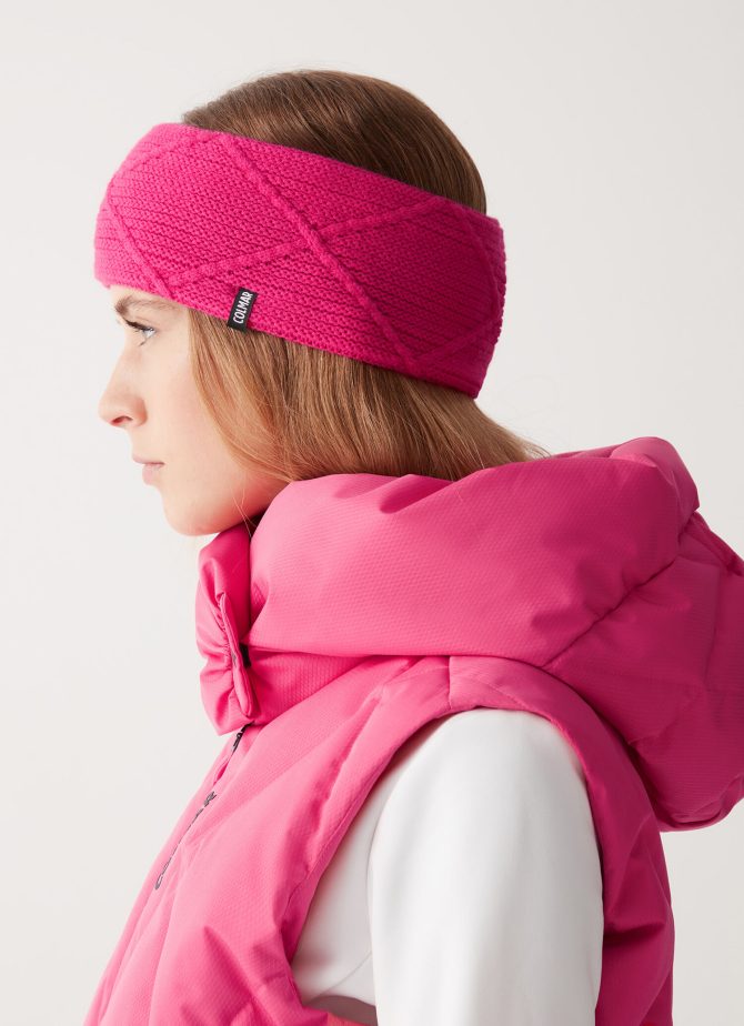 Wide headband with diamond knit