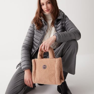 Mini fur bag teddy bear-effect