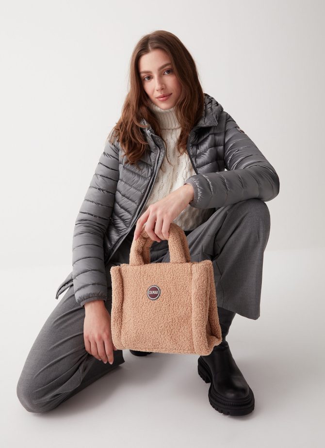 Mini fur bag teddy bear-effect
