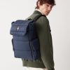 Padded urban backpack with fastening button