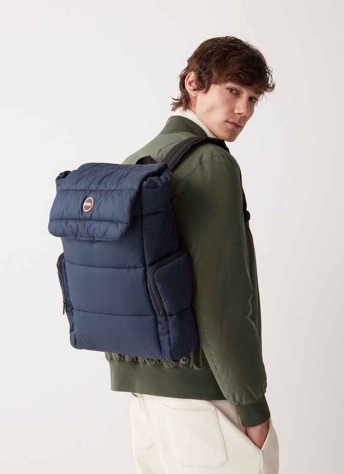Padded urban backpack with fastening button