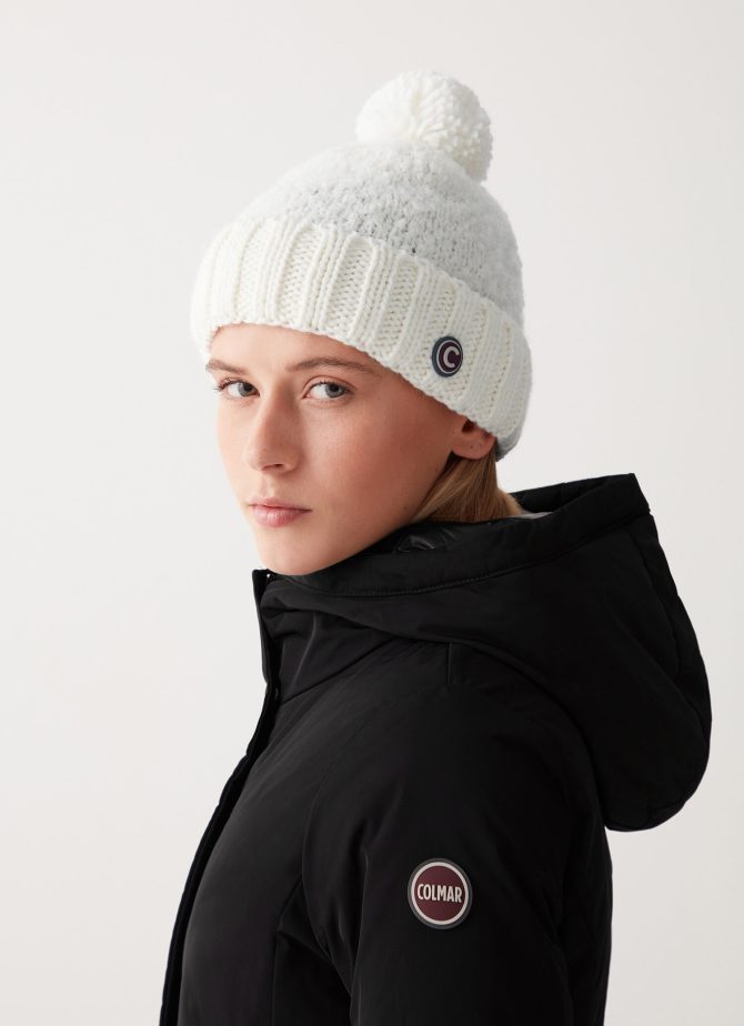 Unisex bouclé cap with pompon