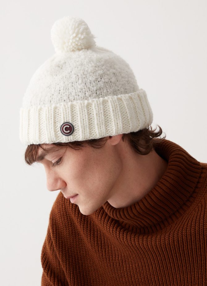 Unisex bouclé cap with pompon - Image 2