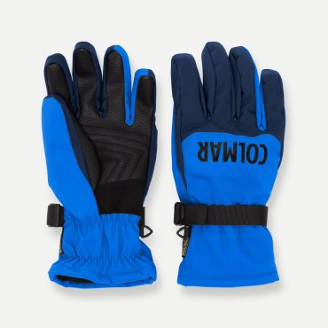 Two-tone stretch fabric ski gloves