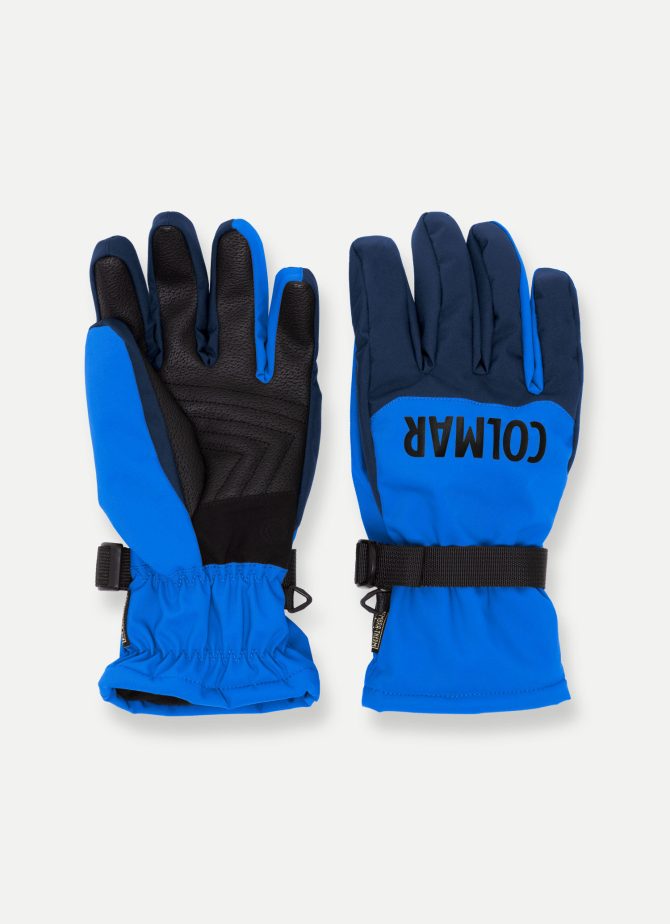 Two-tone stretch fabric ski gloves