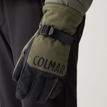 Two-tone stretch fabric ski gloves