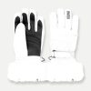Ski gloves with technical fur hem