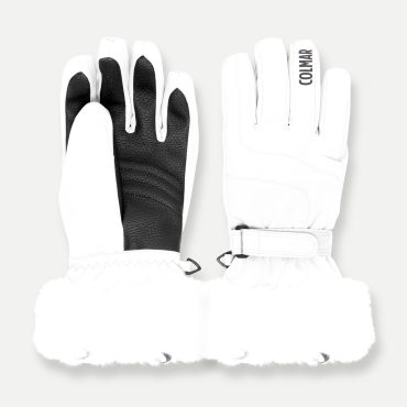 Ski gloves with technical fur hem