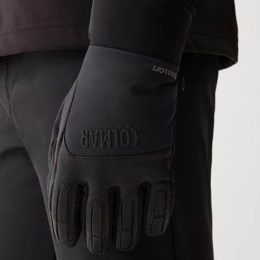 Leather ski gloves with protections