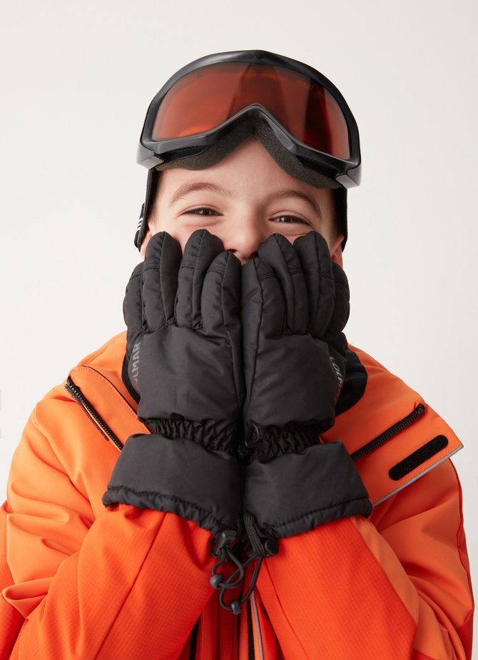 Unisex ski gloves lined with fleece