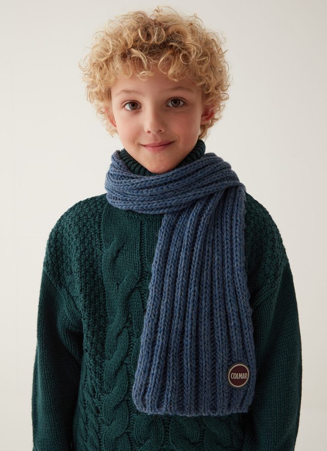 Unisex scarf in ribbed wool blend. - Image 2