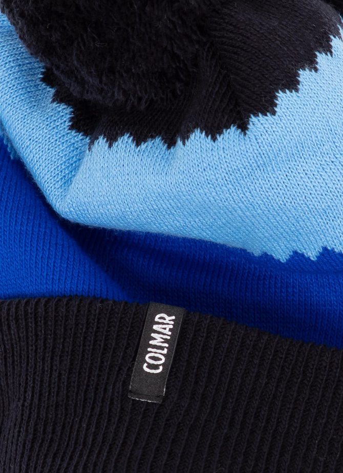 Striped unisex hat with pom-pom - Image 4