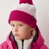 Striped unisex hat with pom-pom